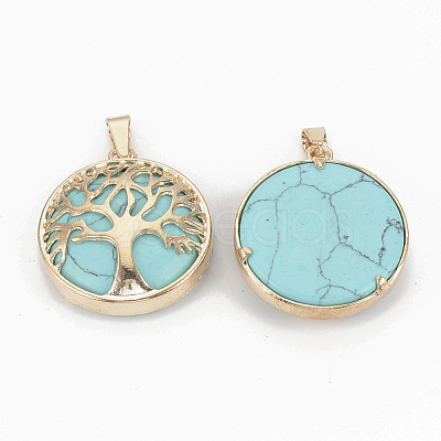 Synthetic Turquoise Pendants G-S292-10B-G-1
