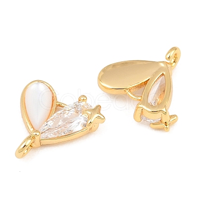Brass Pave Clear Cubic Zirconia Connector Charms SH-CBA16A6-02G-1