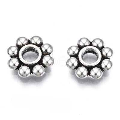Tibetan Style Alloy Daisy Spacer Beads TIBEB-N005-077C-01-1