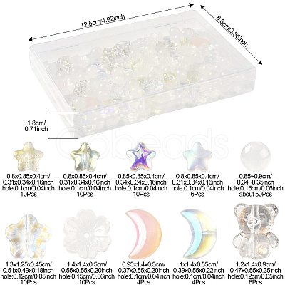 122Pcs 8 Styles Electroplate Transparent Glass Beads Sets EGLA-FS0001-51-1