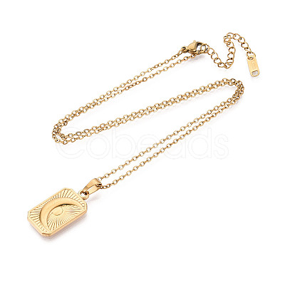 304 Stainless Steel Pendant Necklaces NJEW-T018-35G-1