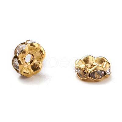 Brass Rhinestone Spacer Beads RB-A014-L6mm-01G-1