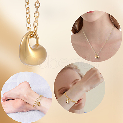 1Pc 304 Stainless Steel Heart Pendant Urn Ashes Necklaces NJEW-CN0001-20G-1