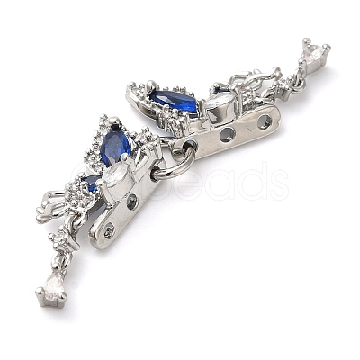 Brass Micro Pave Cubic Zirconia Slide Charms KK-G503-37P-02-1