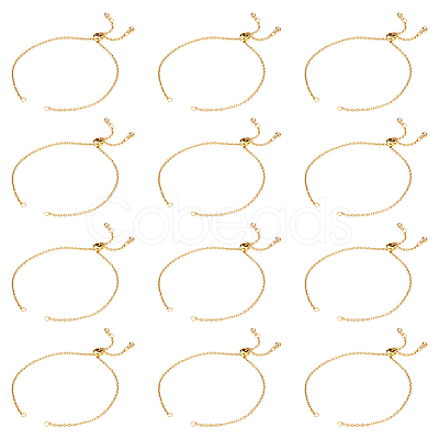 12Pcs Adjustable 304 Stainless Steel Cable Chains Bracelets Making AJEW-ME0001-01-1