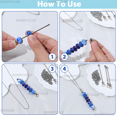 6Pcs 304 Stainless Steel Cable Chain Necklaces MAK-SC0001-46-1