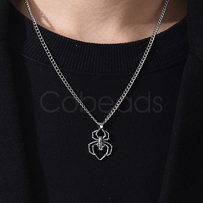 Halloween Skull Spider 201 Stainless Steel Pendant WGFDFDE-01-1