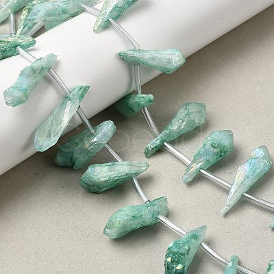 Electroplated Natural Quartz Crystal Beads Strands G-G890-A-12-1