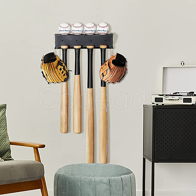 4-Slot Iron Wall Mounted Baseball Bat Display Stands ODIS-WH0696-197-1