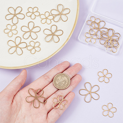 20Pcs 2 Style Brass Filigree Joiners KK-BC0011-66-1
