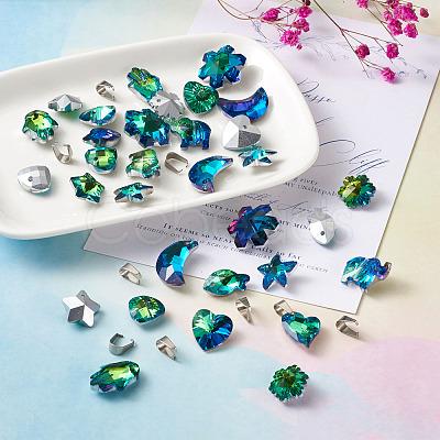 Electroplate Faceted Glass Pendants GLAA-TA0003-04-1