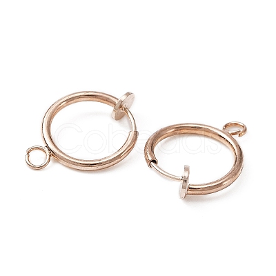 Brass Clip-on Earring Findings LS-FIND-WH0044-27RG-1