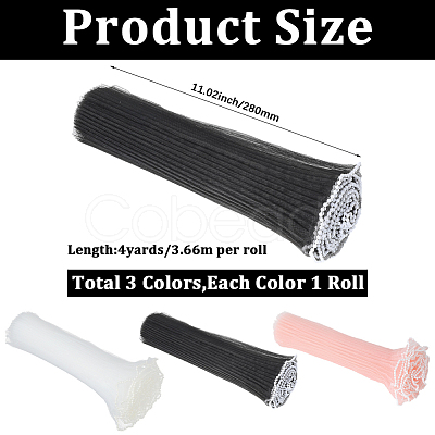 3 Bags 3 Colors Organza Flower Wrapping Bouquet Paper DIY-CY0001-79-1