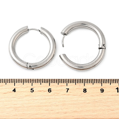 Tarnish Resistant 202 Stainless Steel Huggie Hoop Earrings EJEW-O087-08N-P-1