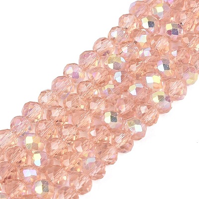 AB Color Plated Transparent Glass Rondelle Beads Strands EGLA-T029-4mm-10A-1