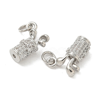 Brass Micro Pave Cubic Zirconia Pendants X-KK-Z120-29P-1