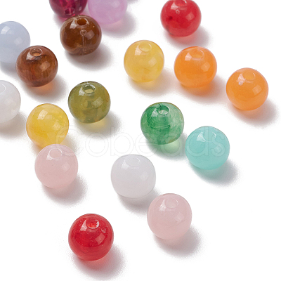 450Pcs 15 Colors Round Imitation Gemstone Acrylic Beads OACR-YW0001-19-1