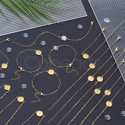 16Pcs 304 Stainless Steel Paperclip Chain Satellite Chain Bracelet Making BJEW-SP0001-32B-1