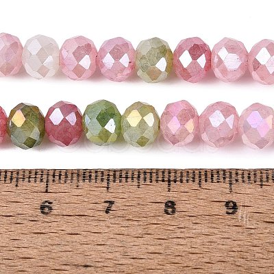 Dyed Crackle Imitation Jade Glass Beads Strands EGLA-Q131-02C-08-1