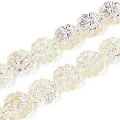 Electroplate Transparent Glass Beads Strands EGLA-N055-01I-1