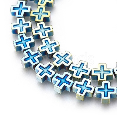 Electroplated Non-magnetic Synthetic Hematite Beads Strands G-P392-F-1