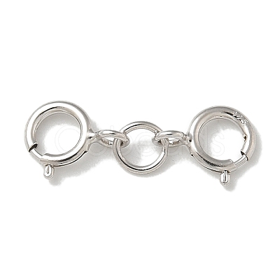 S925 Sterling Silver Double Spring Ring Clasps STER-R003-07P-1