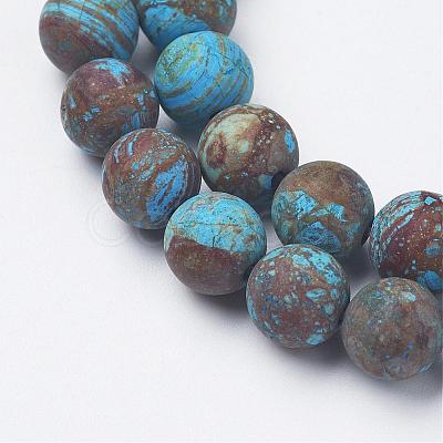 Natural Chrysocolla Round Bead Strands G-G969-12mm-1