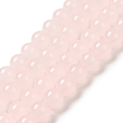 Baking Paint Imitation Jade Glass Round Bead Strands X-DGLA-Q021-8mm-02-1