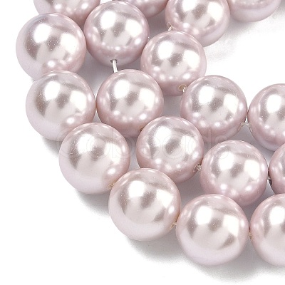 Electroplated Shell Pearl Beads Strands BSHE-G041-12mm-06-1