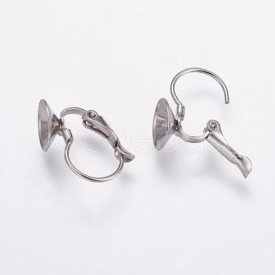 Tarnish Resistant 304 Stainless Steel Leverback Earring Findings STAS-K146-030-8mm-1