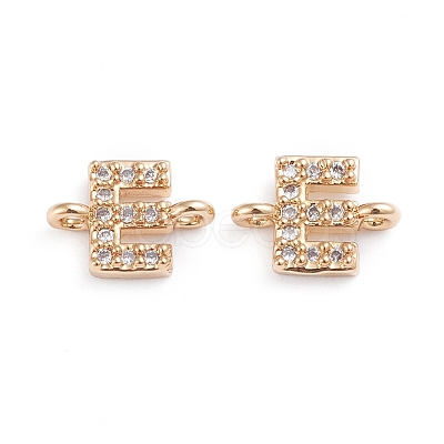 Brass Micro Pave Cubic Zirconia Letter Links X-ZIRC-I042-16G-E-1