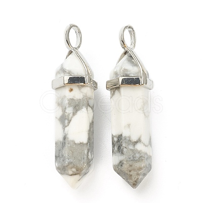 Natural Howlite Pointed Pendants G-M378-01P-A38-1