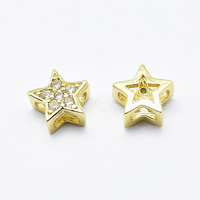 Brass Micro Pave Cubic Zirconia Pendants ZIRC-G130-09G-NR-1