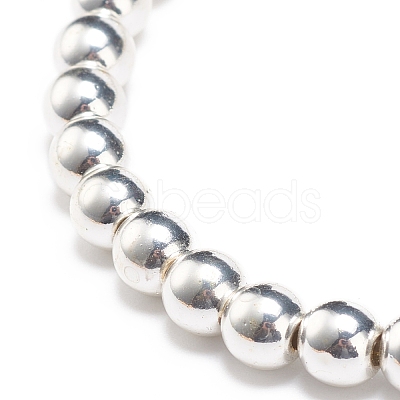 Synthetic Hematite Round Beaded Stretch Bracelet BJEW-JB08582-02-1