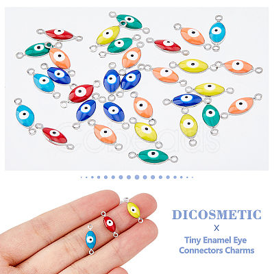 Unicraftale 60Pcs 6 Colors 304 Stainless Steel Enamel Connector Charms STAS-UN0046-74-1