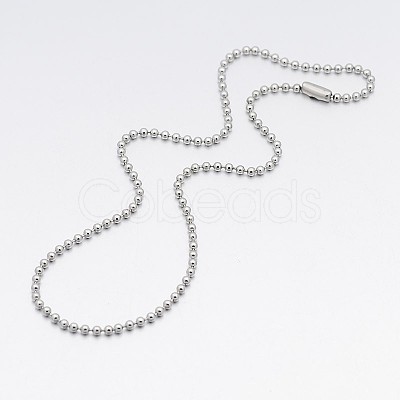 Tarnish Resistant 304 Stainless Steel Ball Chain Necklaces NJEW-A288F-06P-1