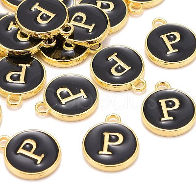 Golden Plated Alloy Charms LS-ENAM-S118-02P-1