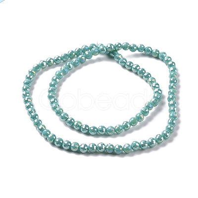 Electroplate Opaque Solid Color Glass Beads Strands X-GLAA-E036-10A-1