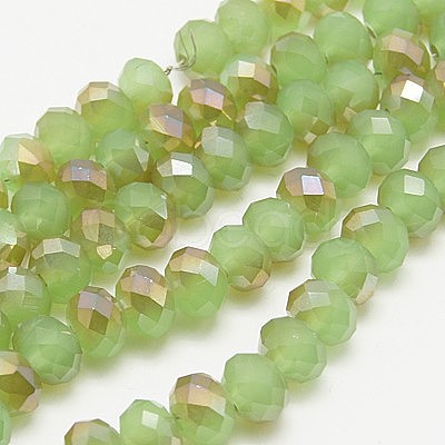 Electroplate Glass Faceted Rondelle Beads Strands EGLA-D020-3x2mm-58-1