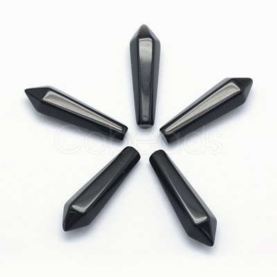 Natural Obsidian Pointed Beads G-E490-C17-1