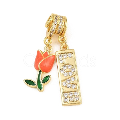 Brass Micro Pave Cubic Zirconia Pendants CU-CBAD306-13G-1