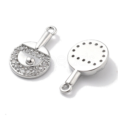 Rack Plating Brass Clear Cubic Zirconia Pendants KK-M102-22P-A-1