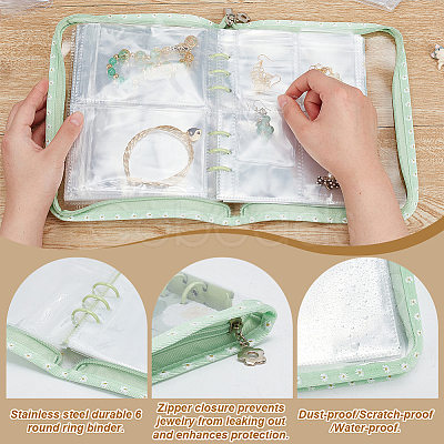 PVC Loose Leaf Jewelry Storage Bag ODIS-WH0038-90A-1