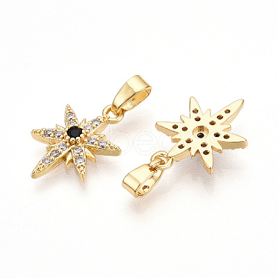 Brass Micro Pave Cubic Zirconia Pendants KK-T070-59A-G-1