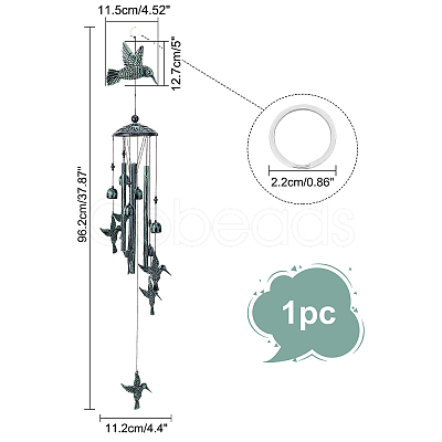 Alloy Wind Chime HJEW-WH0036-34-1