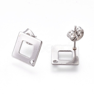 Tarnish Resistant 304 Stainless Steel Stud Earring Findings LS-STAS-O119-13P-1