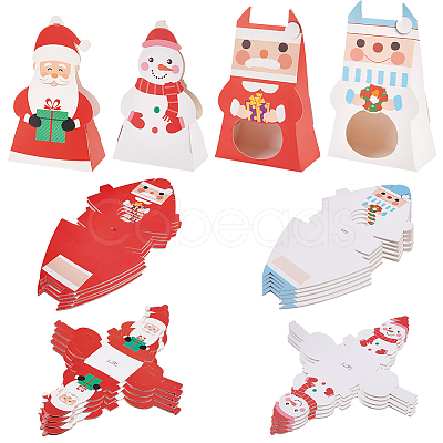 24Pcs 4 Styles Christmas Folding Gift Boxes CON-BC0007-09-1