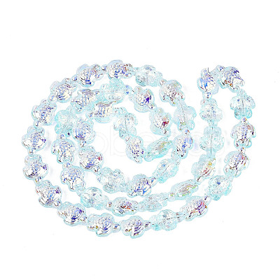 Electroplate Transparent Glass Beads Strands EGLA-N055-04A-02-1