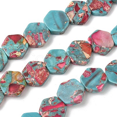 Dyed Synthetic Imperial Jasper Beads Strands G-D337-14mm-A03-1