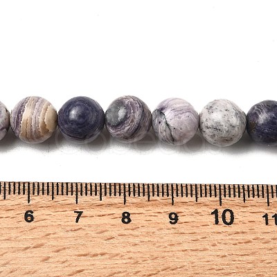 Natural Purple Stripe Jasper Beads Strands G-K350-C03-10mm-1